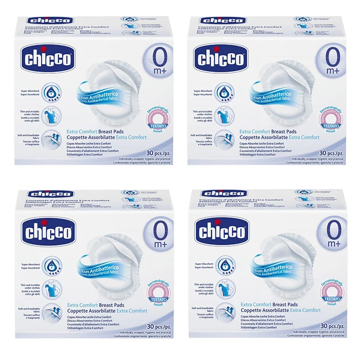 Dischetti Chicco Proteggi Seno Assorbilatte Antibatterici 4x30 (120 Pz.)