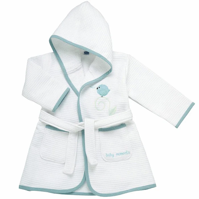 Accappatoio Chicco In Piquet Tenero Uccellino 12m+ Azzurro