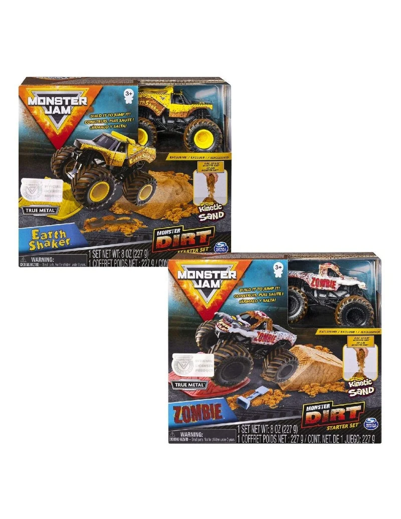 Monster Jam Dirt Starter Set Con Macchina 2 Modelli