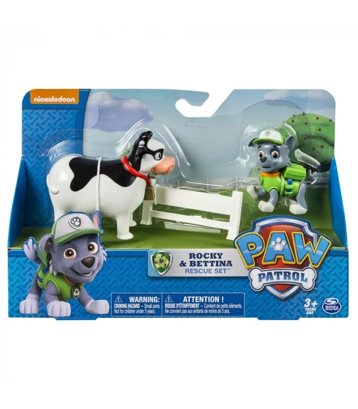 Paw Patrol Rescue Set Personaggio Rocky E Bettina