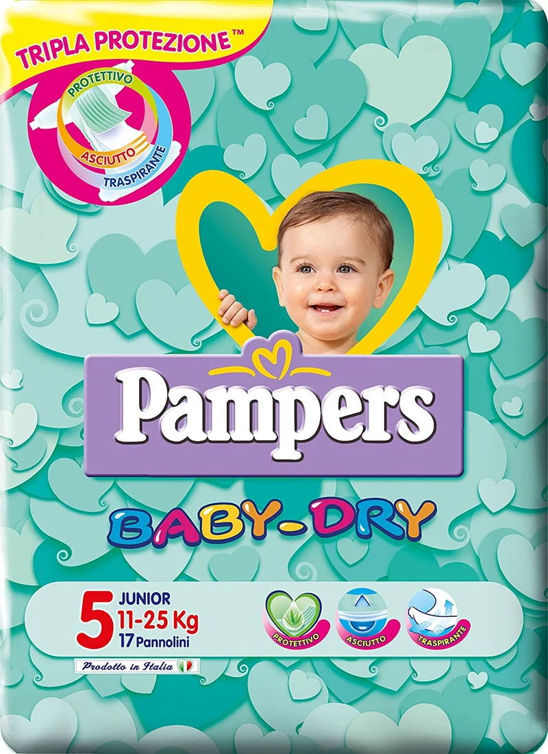 Pannolini Pampers Baby Dry Junior 11-25 Kg Misura 5 (17pz)