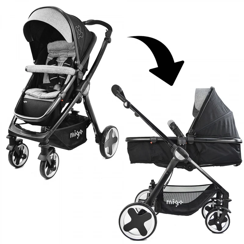 Passeggino Reversibile Migo Vicky Grey Platinum 2 In 1