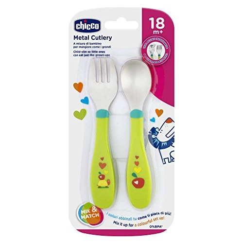 Chicco Set Posate In Acciaio Inox, 18m+