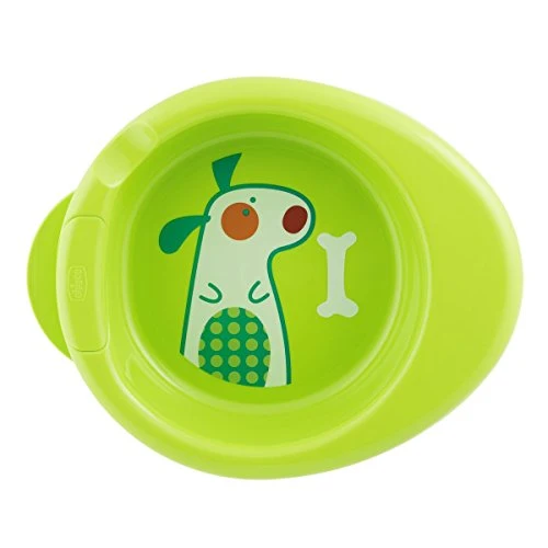 Chicco Piatto Pappa Calda 6m+, Bimbo, Verde