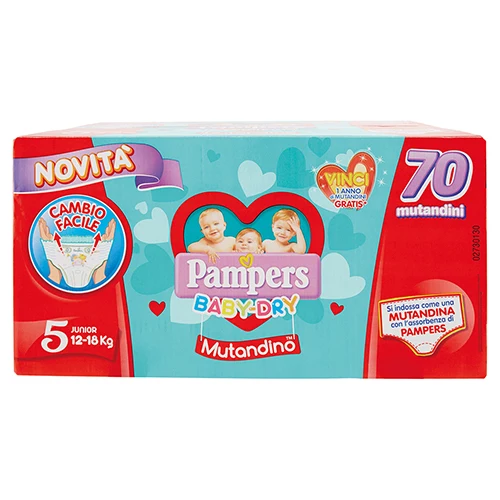 Pannolini Pampers Baby Dry A Mutandina Taglia 5 (12-18) 70 Pz