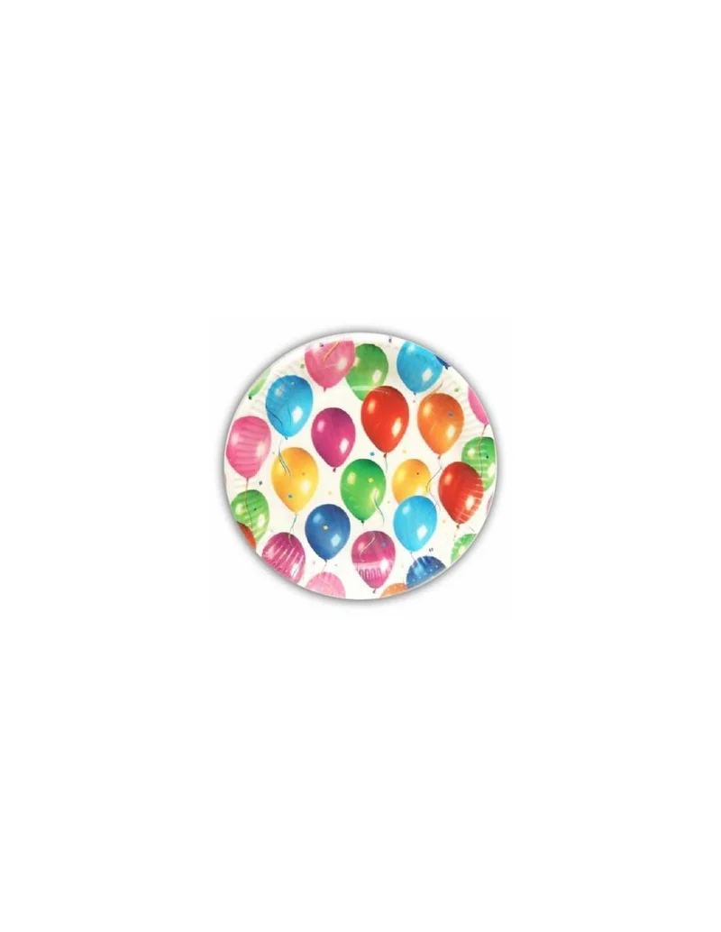 10 Piatti In Carta Da 20 Cm Palloncini