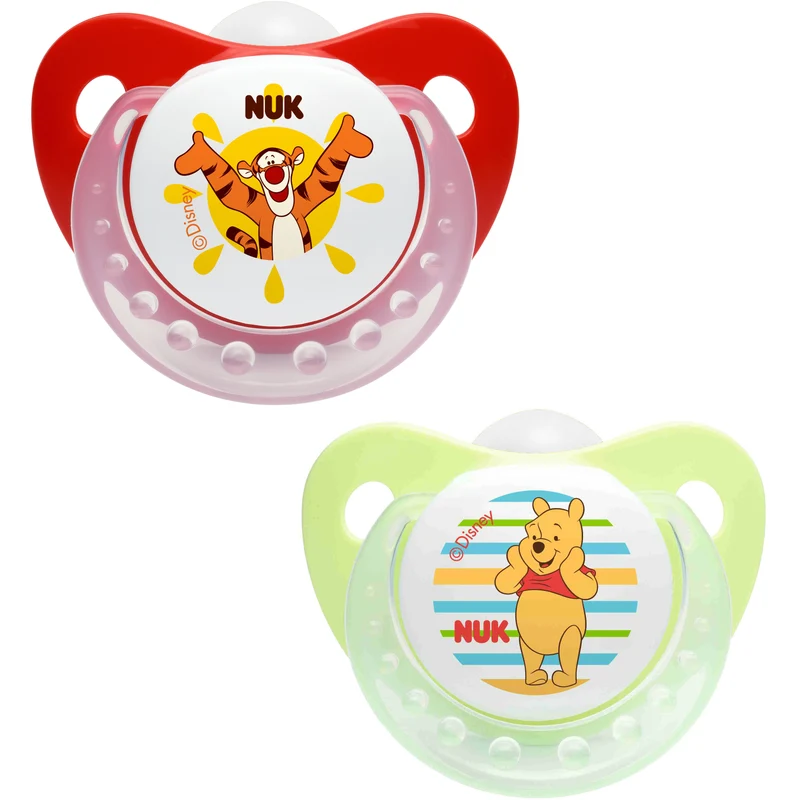 Succhietti Nuk Silicone 0-6 M Winnie The Pooh Rosso-Verde