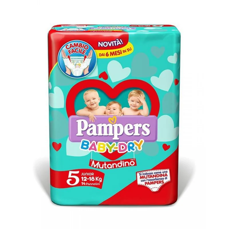 Pannolini Pampers Baby Dry Mutandino 12-18 Kg Misura 5 (14pz)