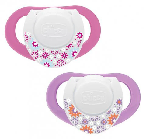 Succhietto Chicco Physio Compact Silicone 2 Pz Rosa Viola 6-12m