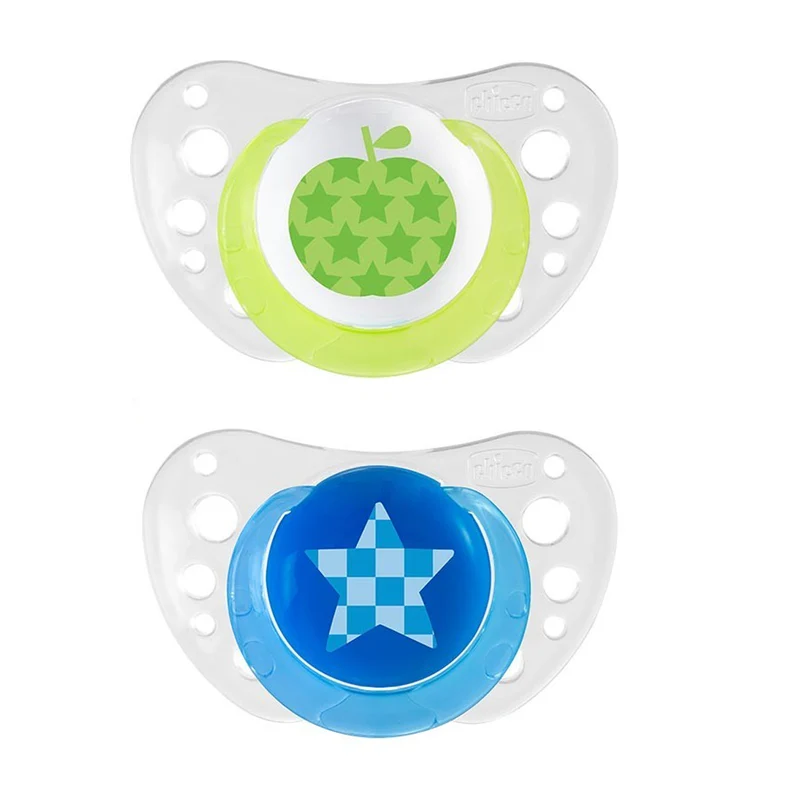 Succhietto Chicco Physio Air Silicone 2 Pz Blu Verde 6-16m