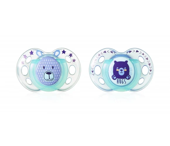 Succhietto Tommee Tippee 2 Pz Night Time 18-36m Verde Blu
