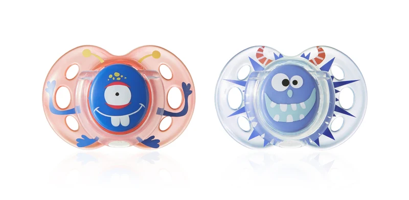 Succhietto Tommee Tippee 2 Pz Fun Style 18-36m Arancione Celeste