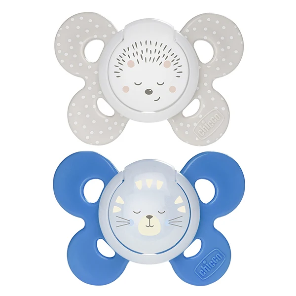 Succhietto Chicco Physio Comfort Night Silicone 2pz Beige Blu 16-36m