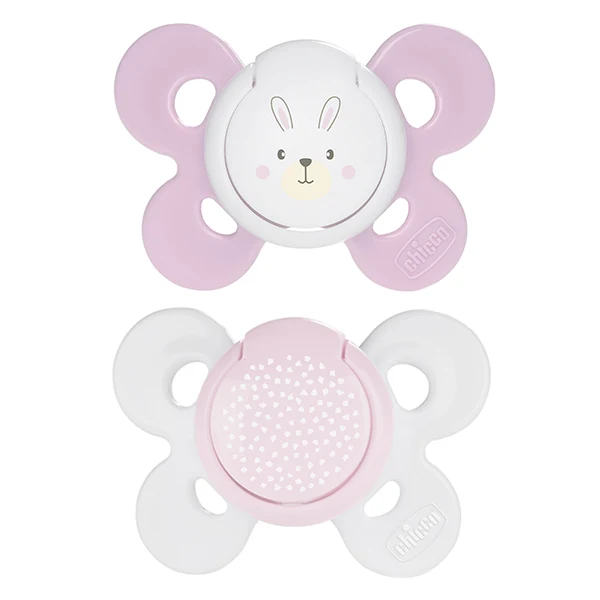 Succhietto Chicco Physio Comfort Silicone 2pz Rosa Bianco 0-6m