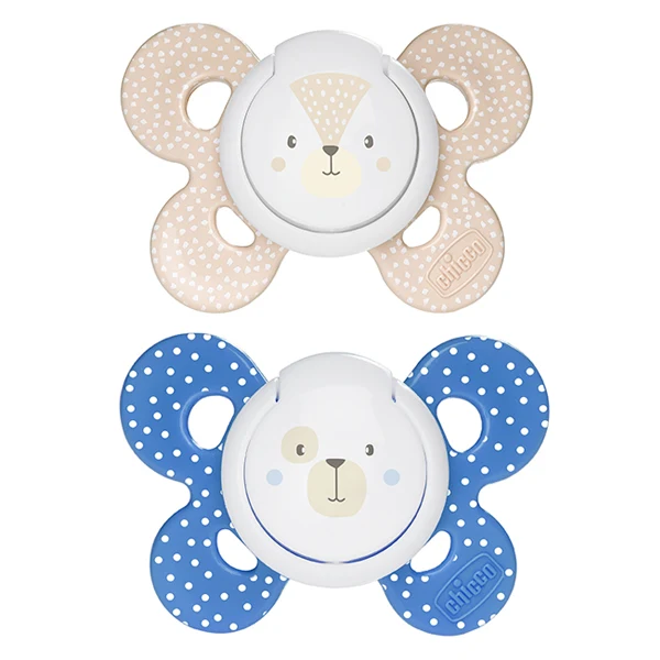 Succhietto Chicco Physio Comfort Silicone 2pz Beige Blu 6-16m