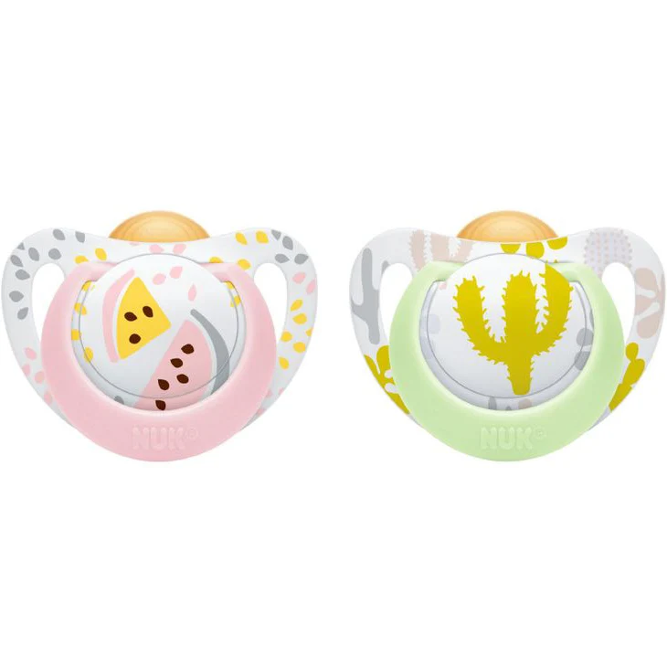Succhietto Nuk Genius Color Caucciã¹ 2 Pezzi 18-36 M Rosa E Verde