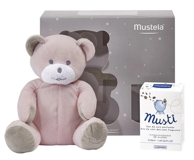 Cofanetto Mustela Acqua Profumata Musti Con Peluche Rosa