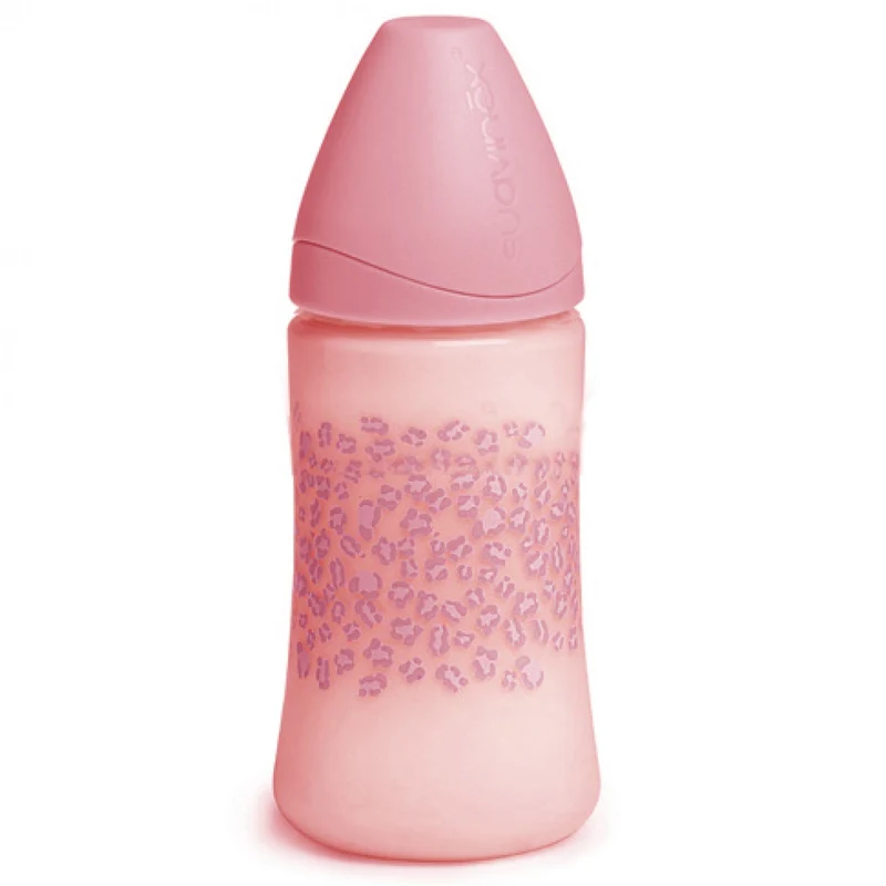Biberon Suavinex 270 Ml Con Tettarella In Lattice Regolabile +0m Little Zoo Rosa