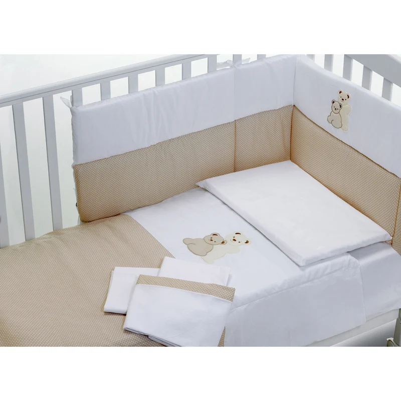 Completo Piumone Baby Fashion Insieme 5pz Bianco Avana
