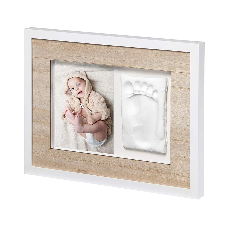 Portafoto Baby Art Tiny Style Con Kit Impronta Wooden Line