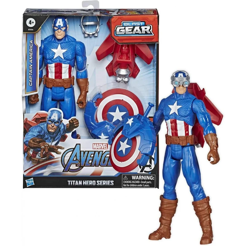 Personaggio Hasbro Marvel Captain America Titan Hero Blast Gear