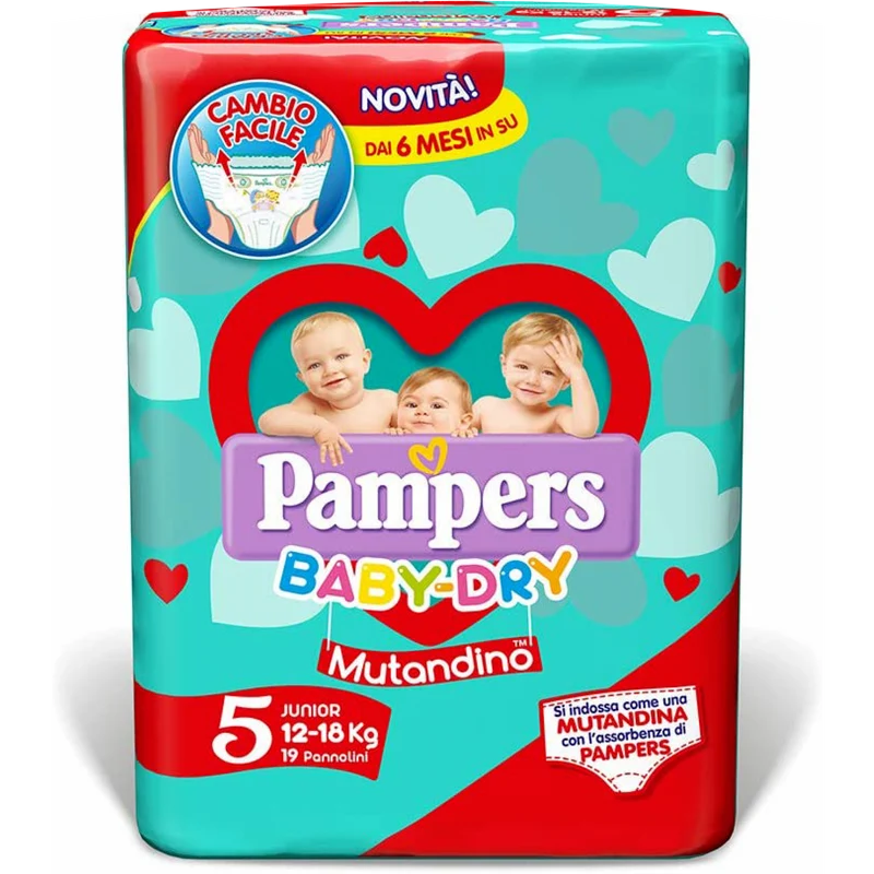 Pannolini Pampers Baby Dry Mutandino 12-18 Kg Misura 5 (19pz)