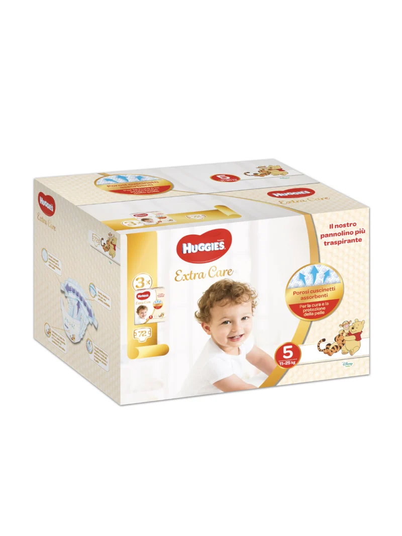 Huggies Pannolini Extra Care Triopack Taglia 5 (11-25kg) 72 Pezzi