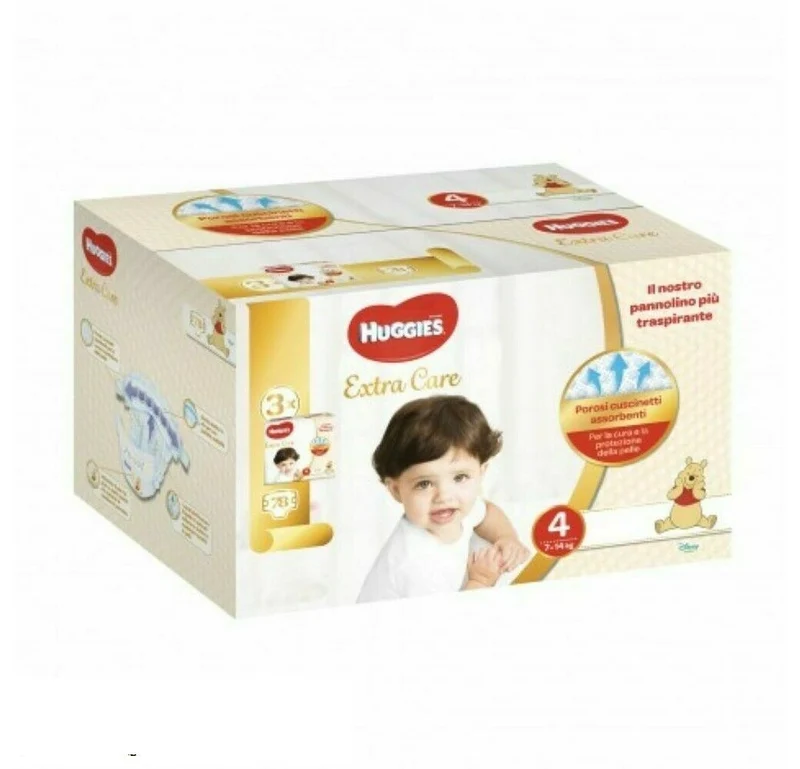Huggies Pannolini Extra Care Triopack Taglia 4 (7-14 Kg) 78 Pezzi