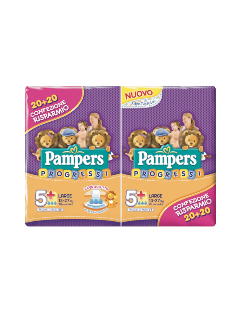 Pampers Pannolini Progressi Large Taglia 5 (13-27 Kg) 40 Pz