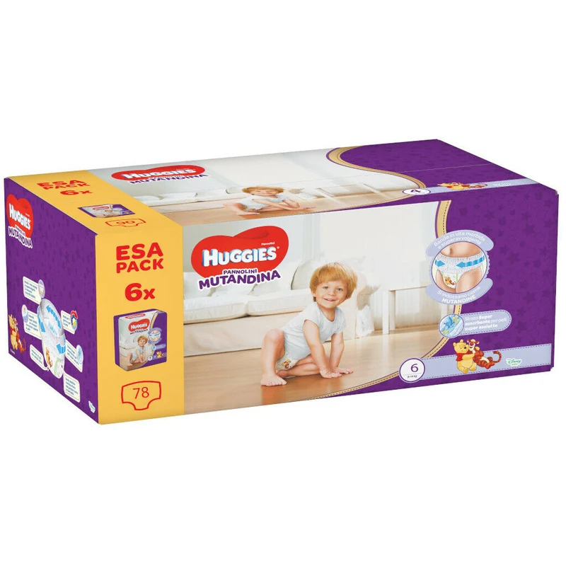 Huggies Pannolini A Mutandina Taglia 6 (15-25 Kg) 78 Pz