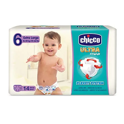 Pannolini Chicco Ultra, Taglia 6 (16-30 Kg) Confezione Da 14 Pz