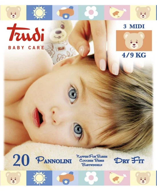 Pannolini Trudy Dry Fit Taglia 3,(4-9 Kg) 1 Confezione Da 20 Pz