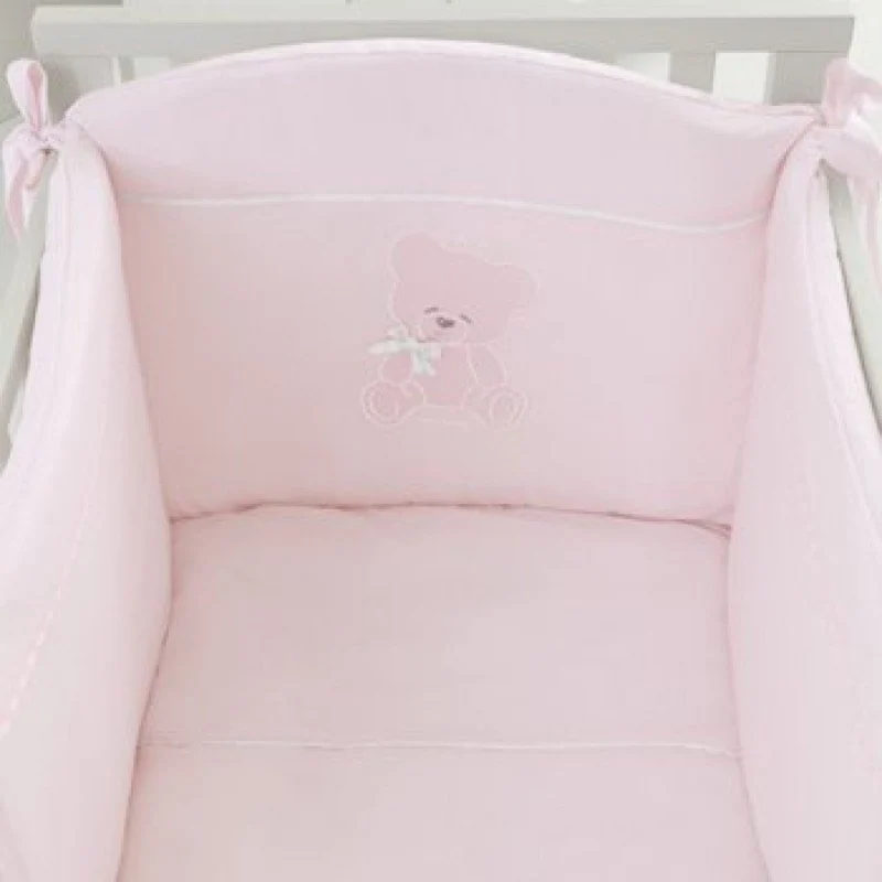Completo Piumone Lettino Sfilabile Nanan Coccolo 4pz Rosa