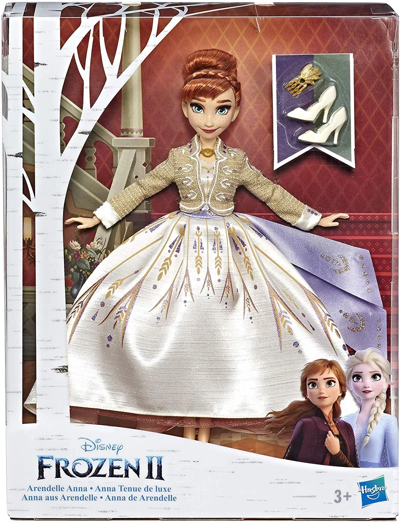 Disney Frozen 2 Fashion Doll Arendelle Anna Con Abito Bianco Scintillante Da Viaggio