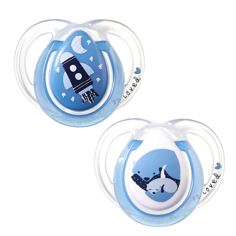 Succhietto Tommee Tippee 2 Pz Night Time 0-6m Blu
