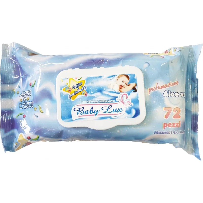 Salviettine Imbevute Baby Lux Con Aloe Vera 72 Pz