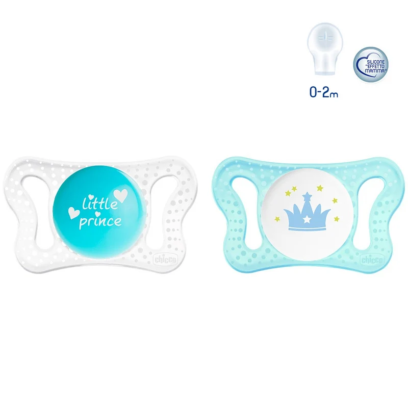 Succhietto Chicco Physio Micrã² Boy 2 Pz Silicone 0-2 Mesi Little Prince Corona