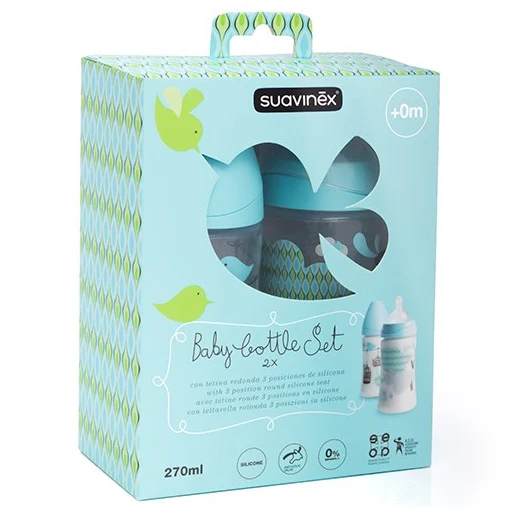 Suavinex Baby Bottle Set 2 Biberon 270 Ml Boy