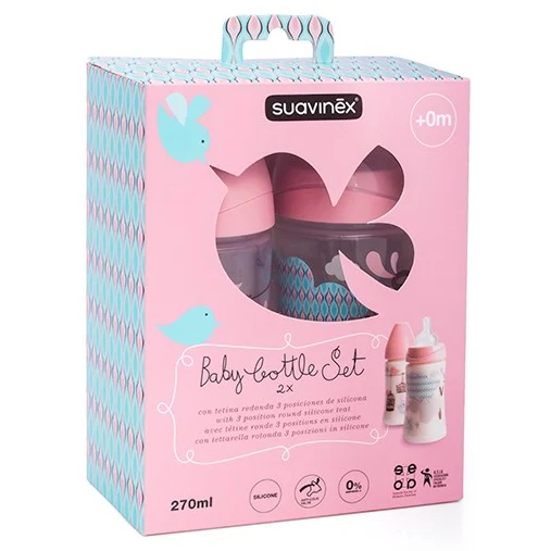 Suavinex Baby Bottle Set 2 Biberon 270 Ml Girl