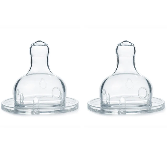 Set 2 Tettarelle Rotonda Suavinex Flusso Denso Silicone 4m+
