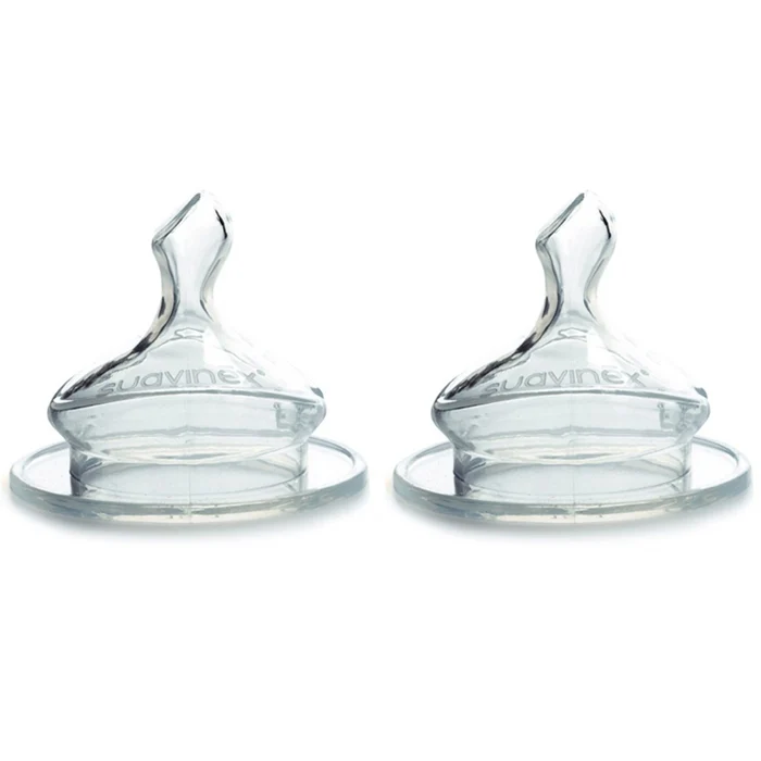 Set 2 Tettarelle Anatomica Suavinex Flusso Denso Silicone 6m+