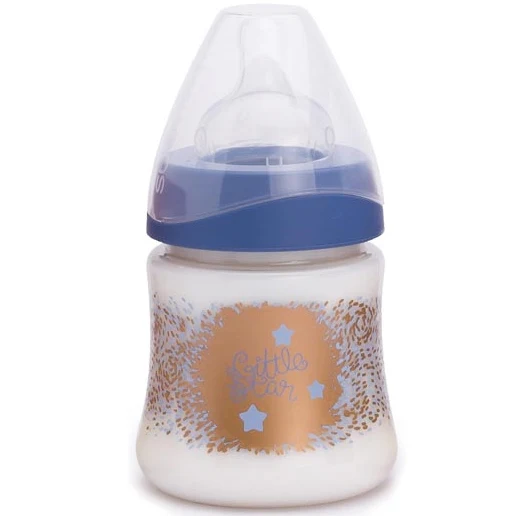 Biberon Suavinex 150ml Con Tettarella In Silicone Flusso Variabile 3p +0m Haute Couture Blu