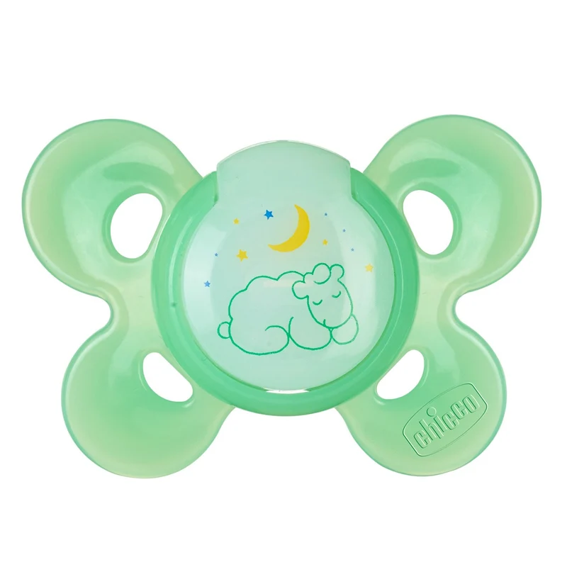 Succhietto Chicco Physio Comfort Caucciã¹ Verde 4m+ Luminescente