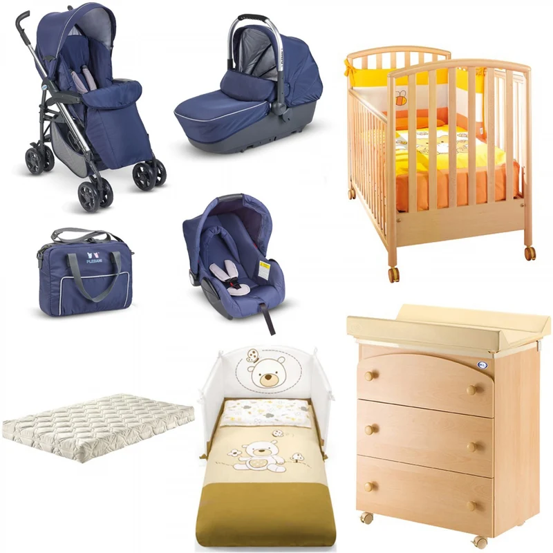 Kit Offerta Pali Lettino Ciak Naturale + Cassettiera + Completo Piumone + Trio Plebani D1 Navy