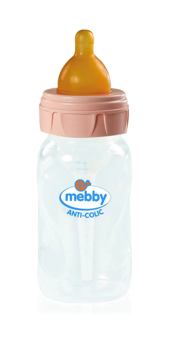 Biberon Anti-Colica Mebby Step 1+2 Caucciã¹ Rosa 300 Ml