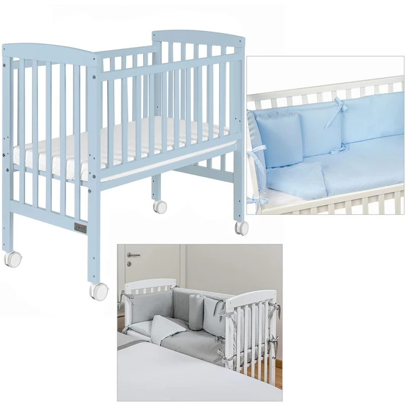 Lettino Culla Co-Sleeping Picci Lella Azzurro + Materasso E Tessile Cielo