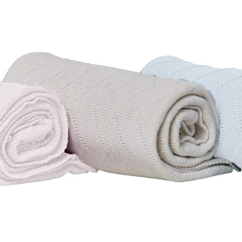 Coperta Per Culla Picci Lana Zig Zag Panna
