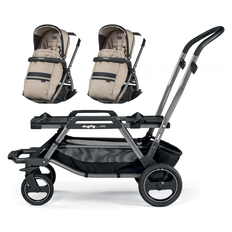 Passeggino Gemellare Peg Perego Duette Piroet Luxe Ecru