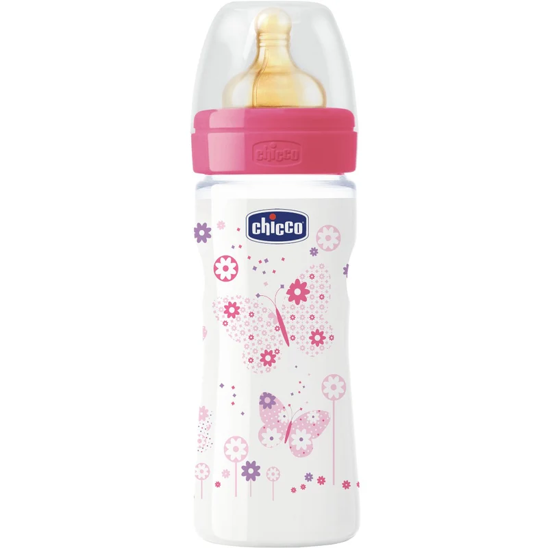 Biberon Benessere Chicco 250ml Flusso Regolabile 2m+ Caucciã¹ Rosa