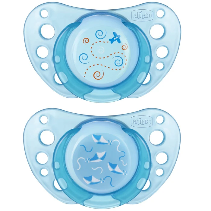 Succhietto Chicco Physio Air Silicone 2 Pz Azzurro 0m+